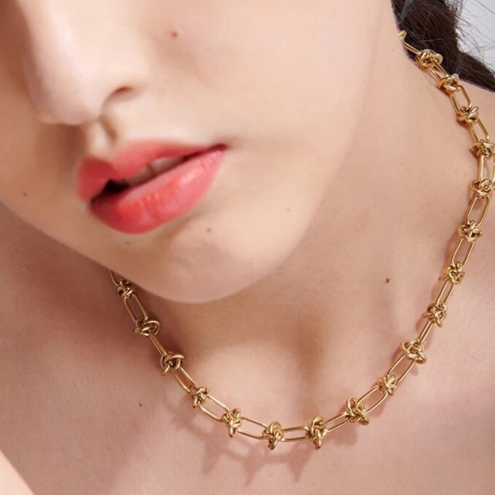 New Chunky 18k Gold Plated Chain Necklace